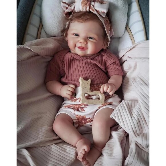 ❤️ 19 Inch Baby Girl Doll  vinyl head full vinyl limbs And   Cloth Body - Picture 3 of 6